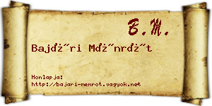 Bajári Ménrót névjegykártya